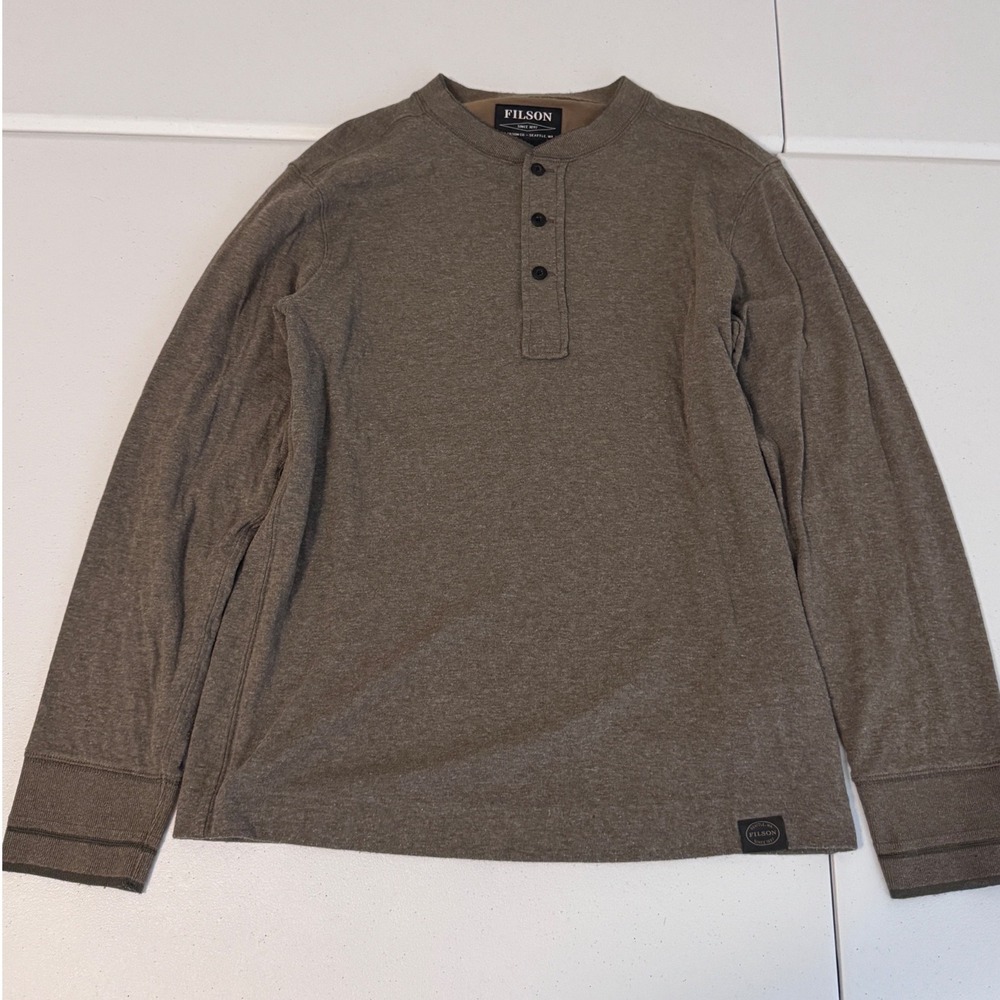 Filson Mens Henley Long Sleeve Shirt Raven Brown Grey 20067705 FCOP011278 gf